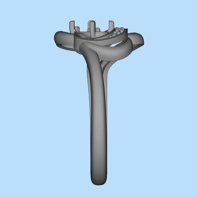 Design Women ring with gems and diamonds 3dm stl 3D print model 3D print model_76