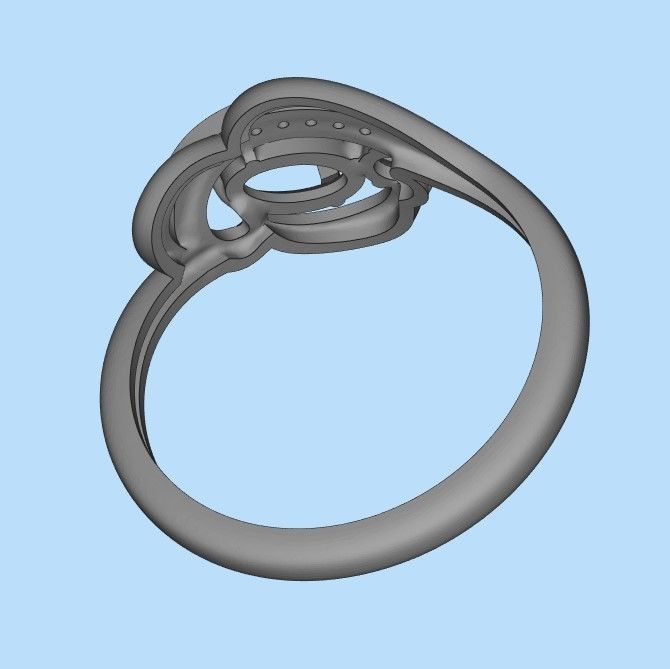 Design Women ring with gems and diamonds 3dm stl 3D print model 3D print model_78