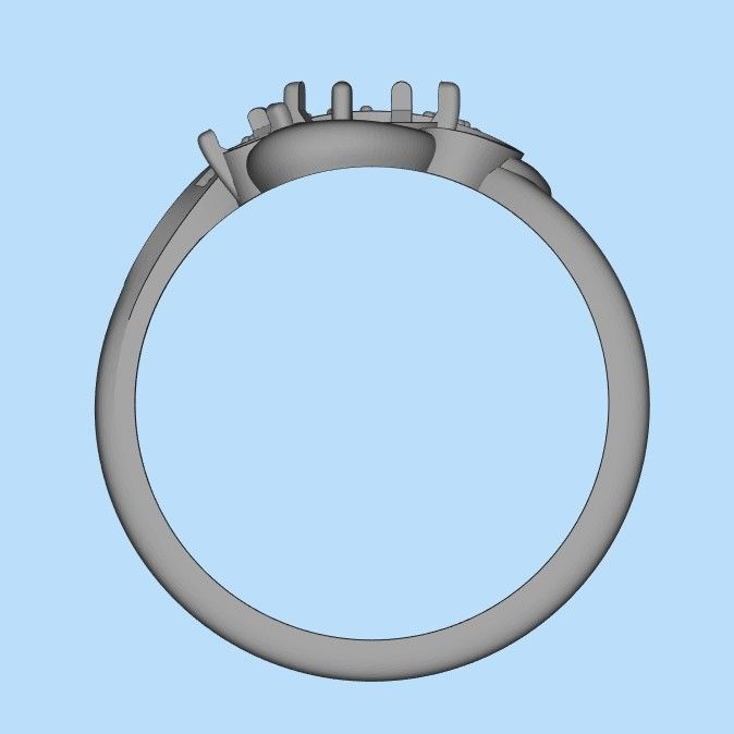 Design Women ring with gems and diamonds 3dm stl 3D print model 3D print model_73