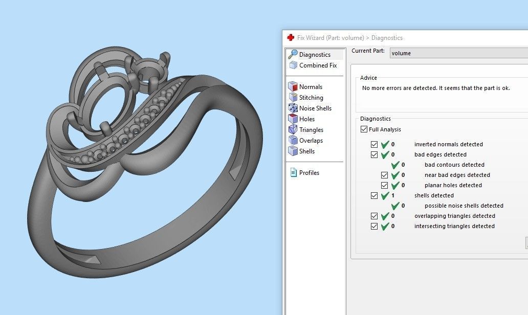 Design Women ring with gems and diamonds 3dm stl 3D print model 3D print model_66