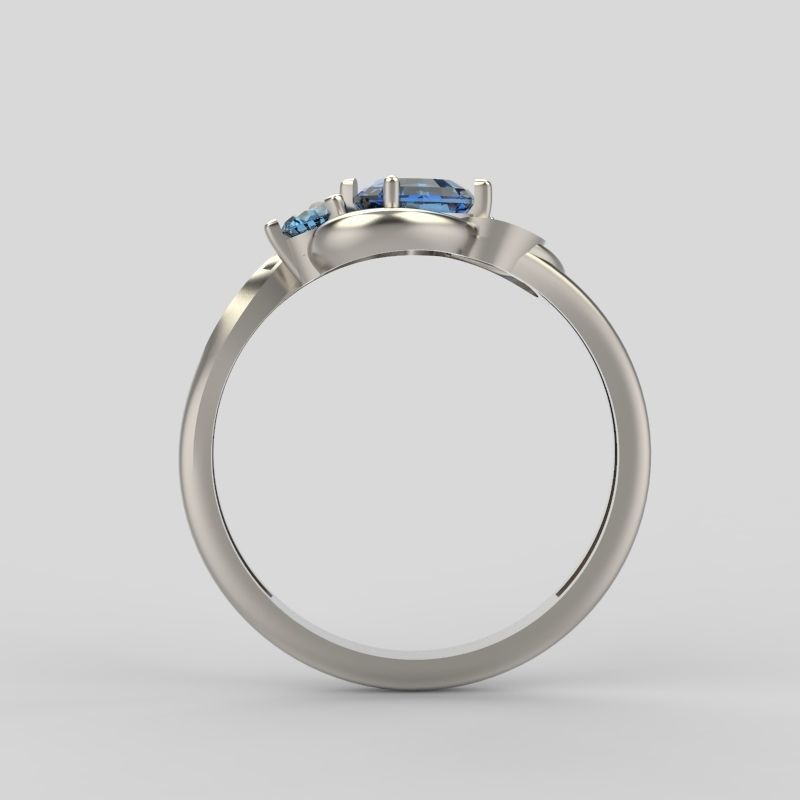 Design Women ring with gems and diamonds 3dm stl 3D print model 3D print model_44