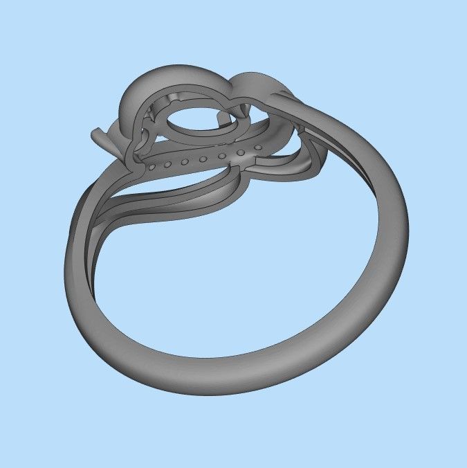 Design Women ring with gems and diamonds 3dm stl 3D print model 3D print model_68
