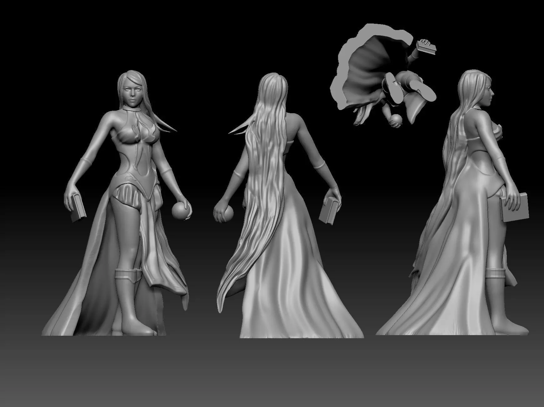 Sorceress witch enchantress character for Dungeons and Dragons 3D print model_0