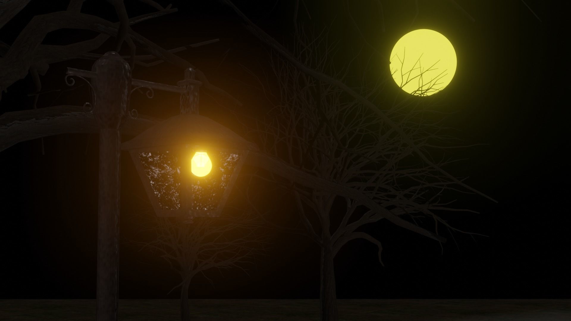 Horror graveyard and gravestones in PBR and low poly objects Low-poly 3D model_6