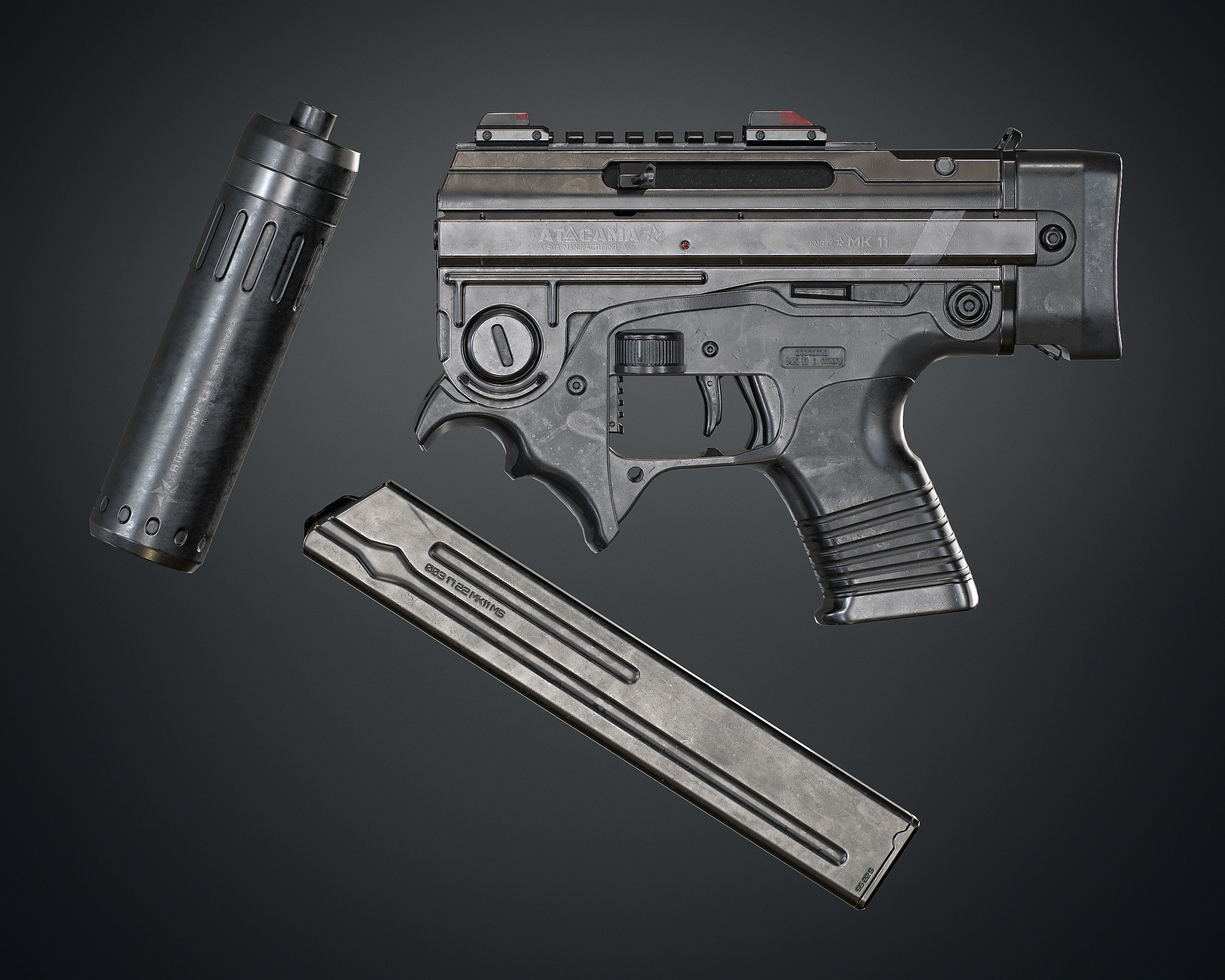 MK 11 Low-poly 3D model_13