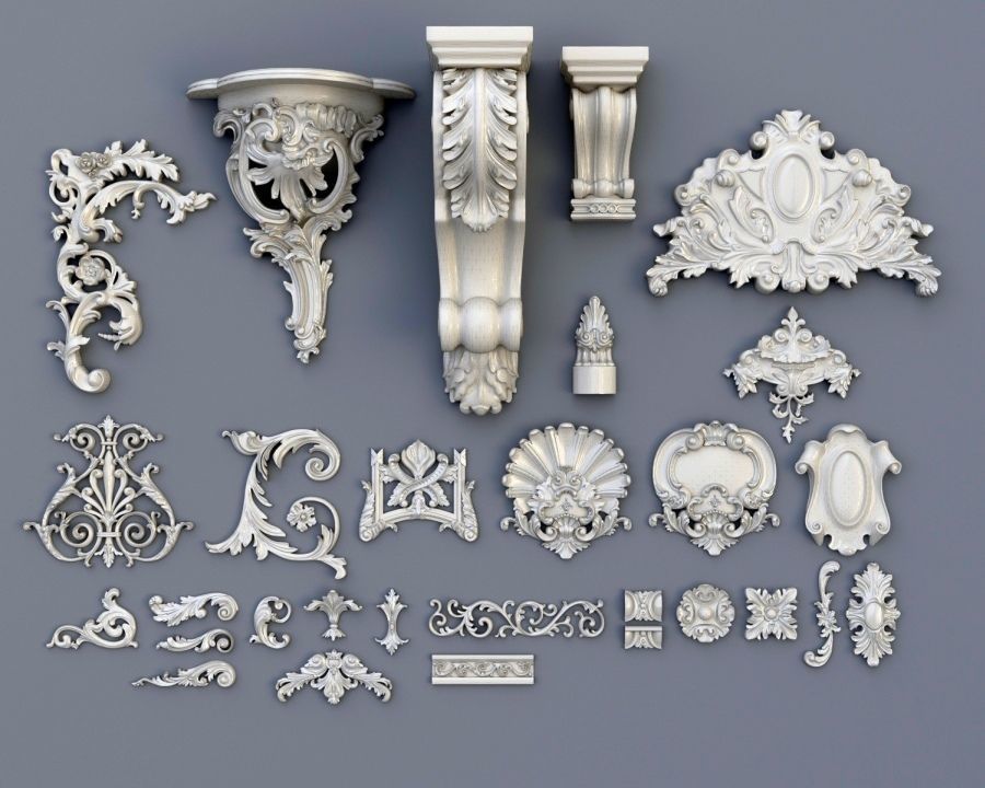 Swag Ornaments Collection 3D model_3