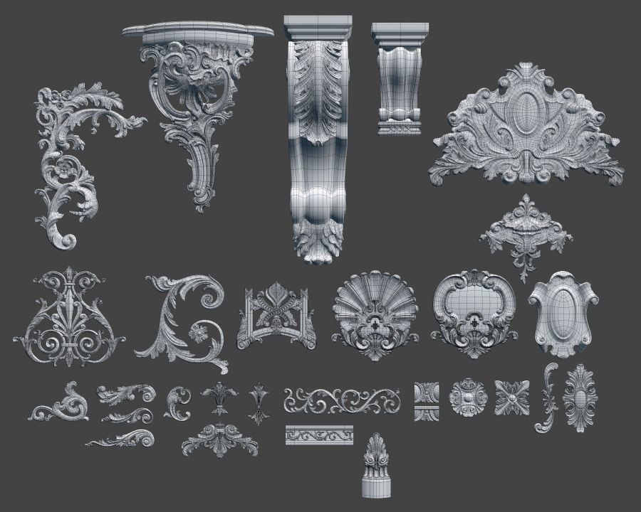 Swag Ornaments Collection 3D model_2