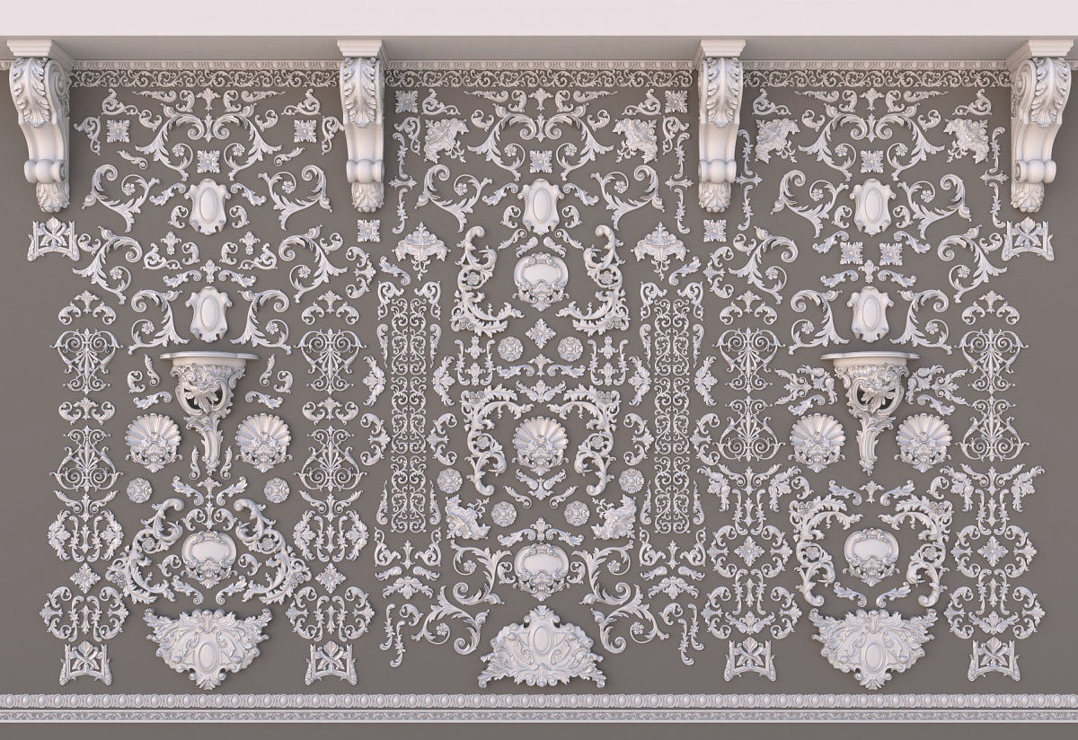 Swag Ornaments Collection 3D model_1