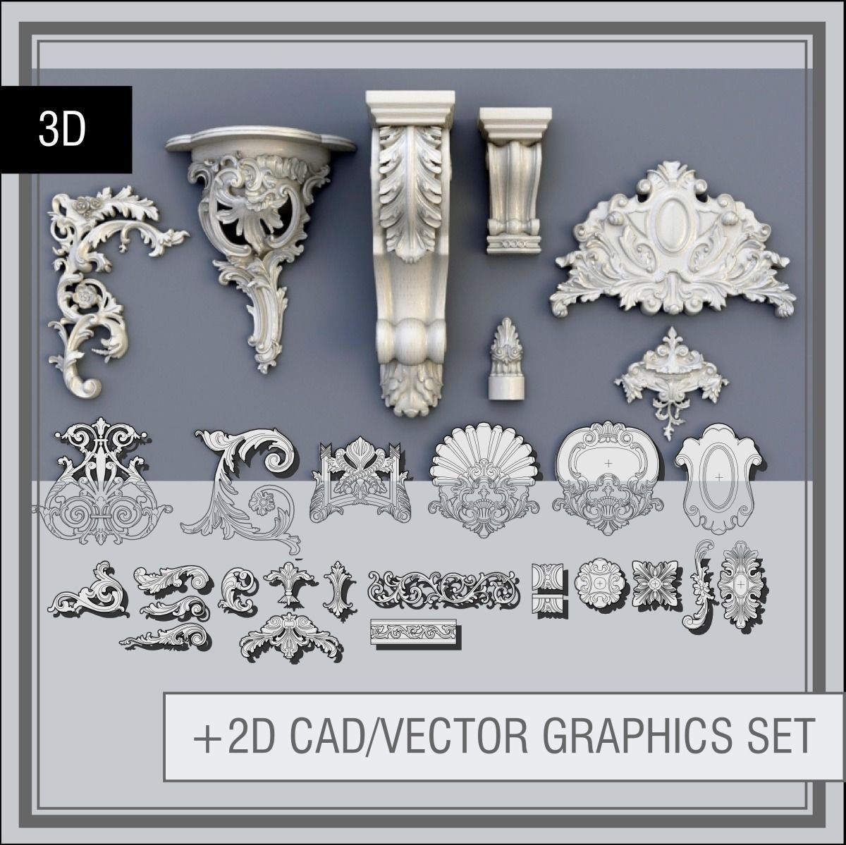 Swag Ornaments Collection 3D model_0