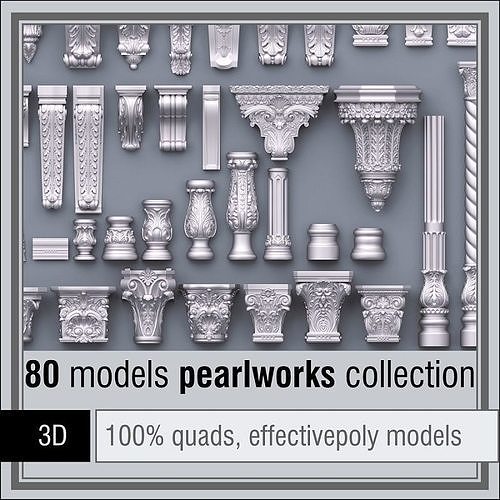 Pearlworks 80 items collection  3D model