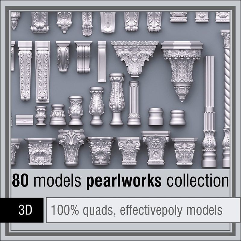 Pearlworks 80 items collection  3D model_0