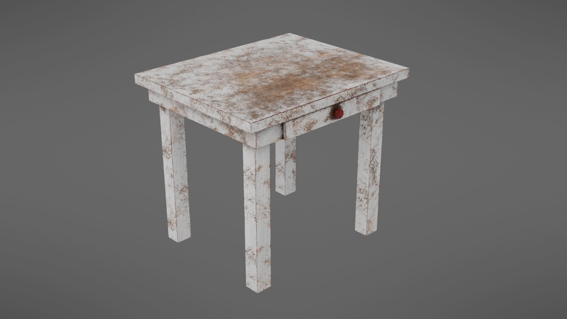 Old table Low-poly 3D model_40