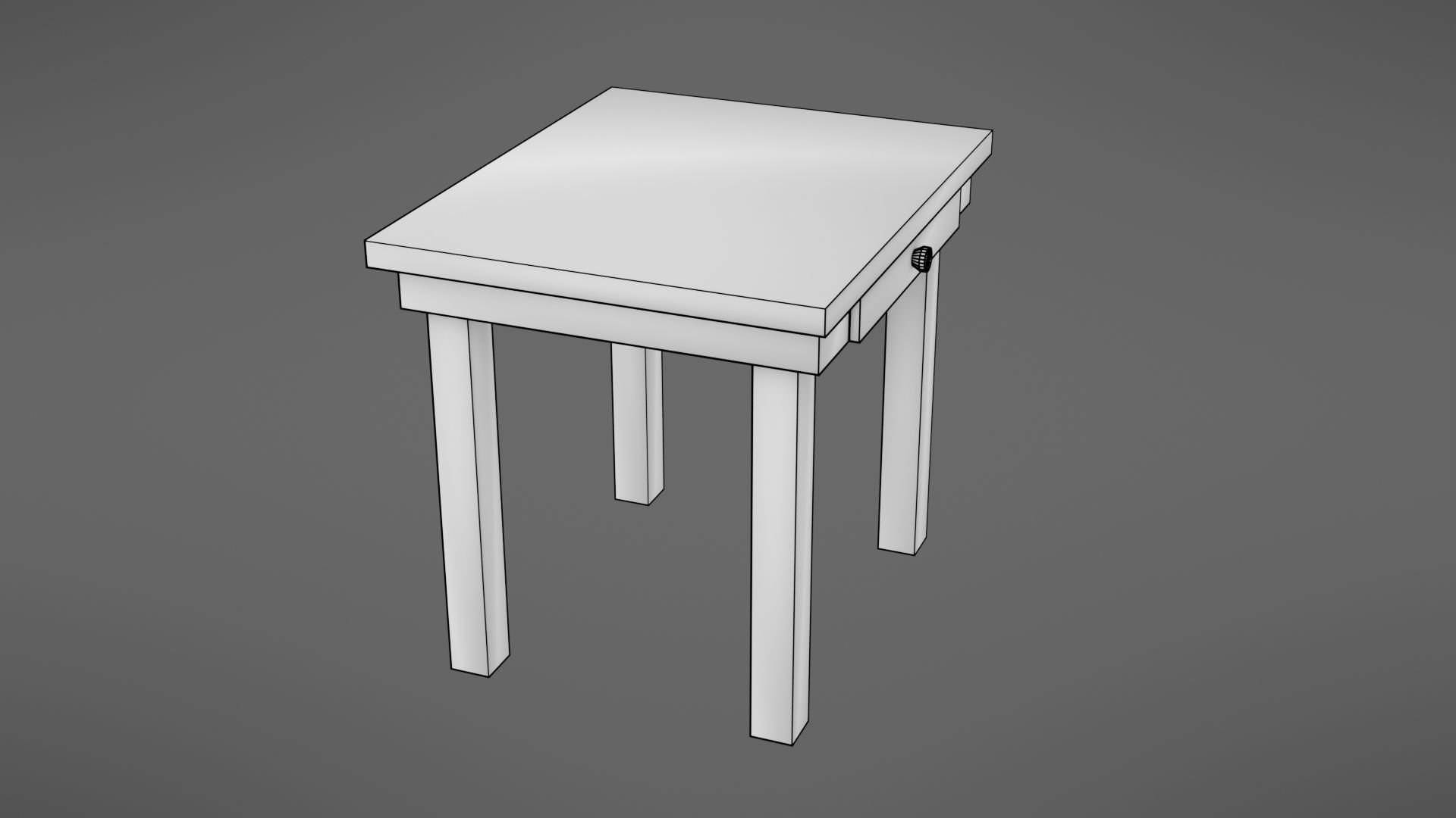 Old table Low-poly 3D model_4