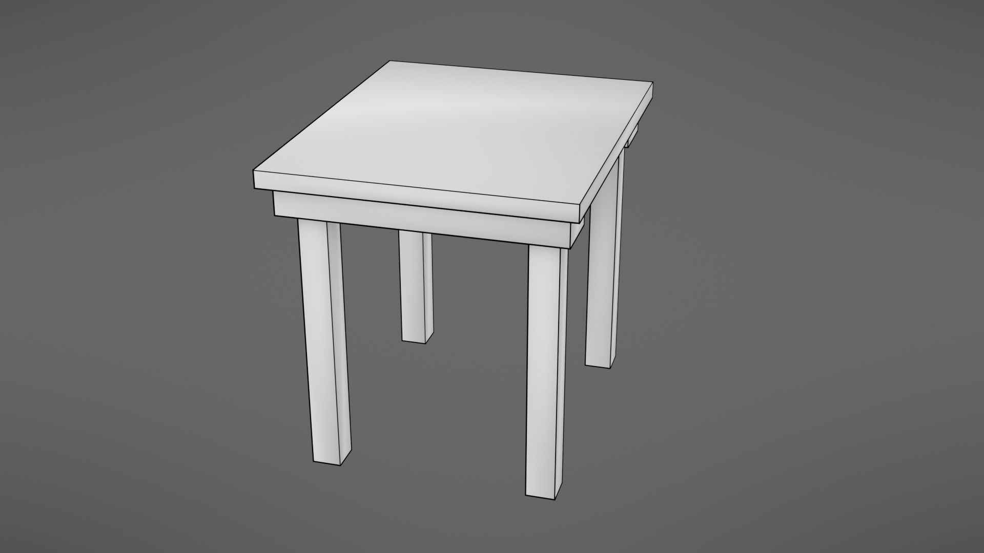 Old table Low-poly 3D model_12