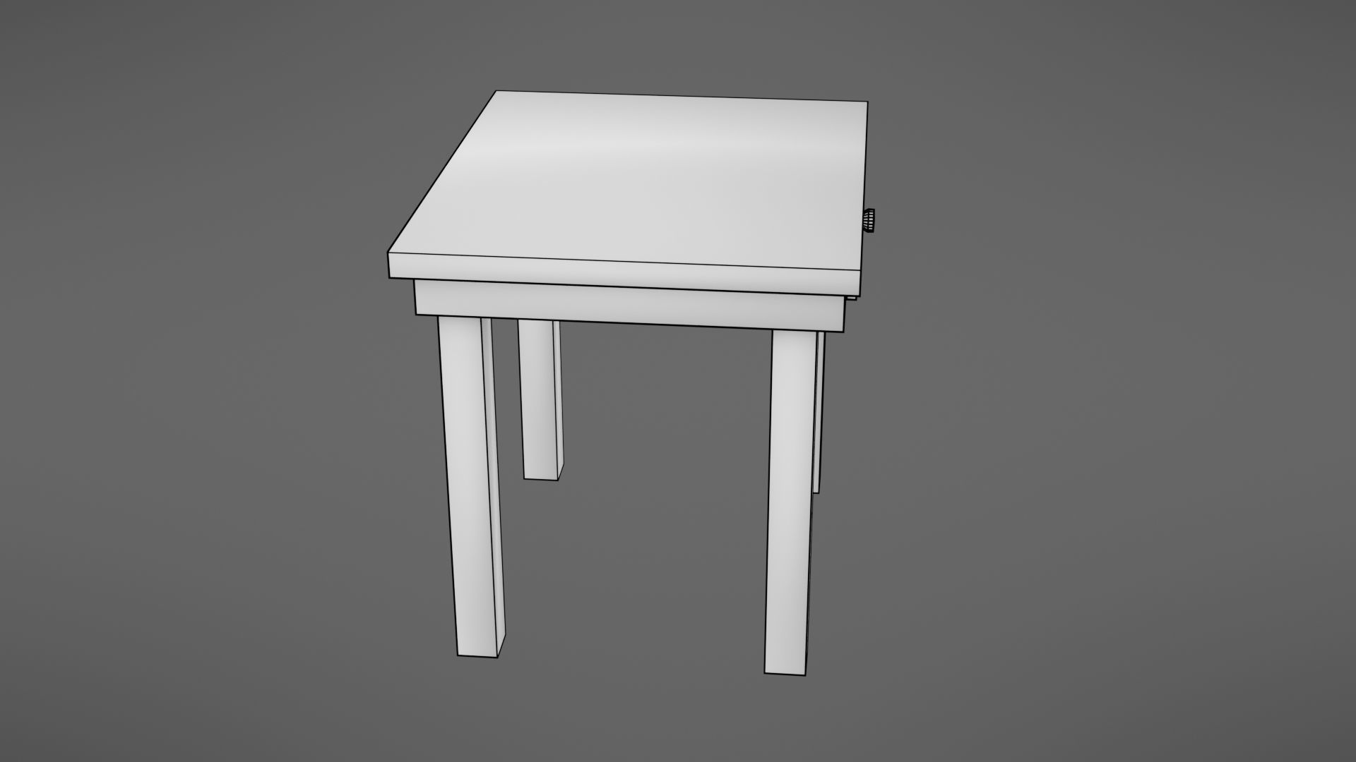 Old table Low-poly 3D model_5