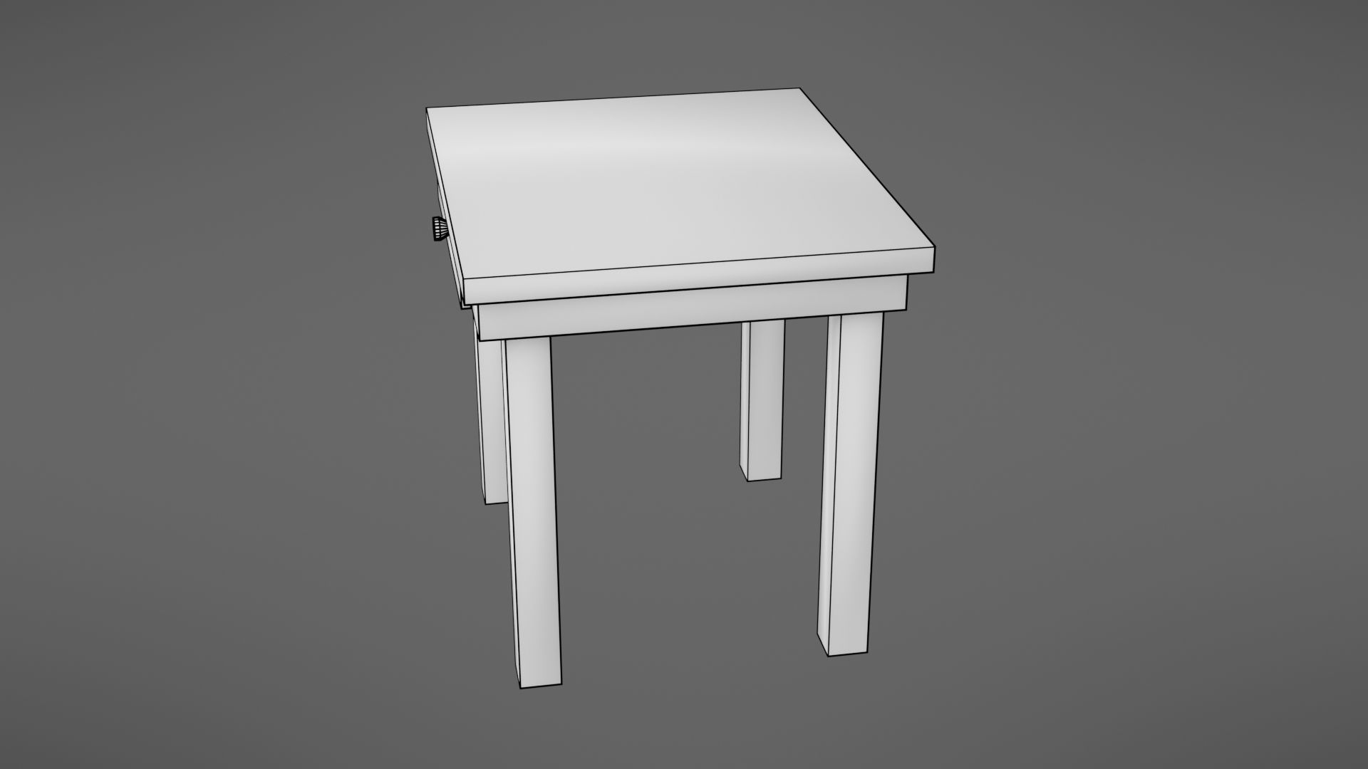 Old table Low-poly 3D model_13