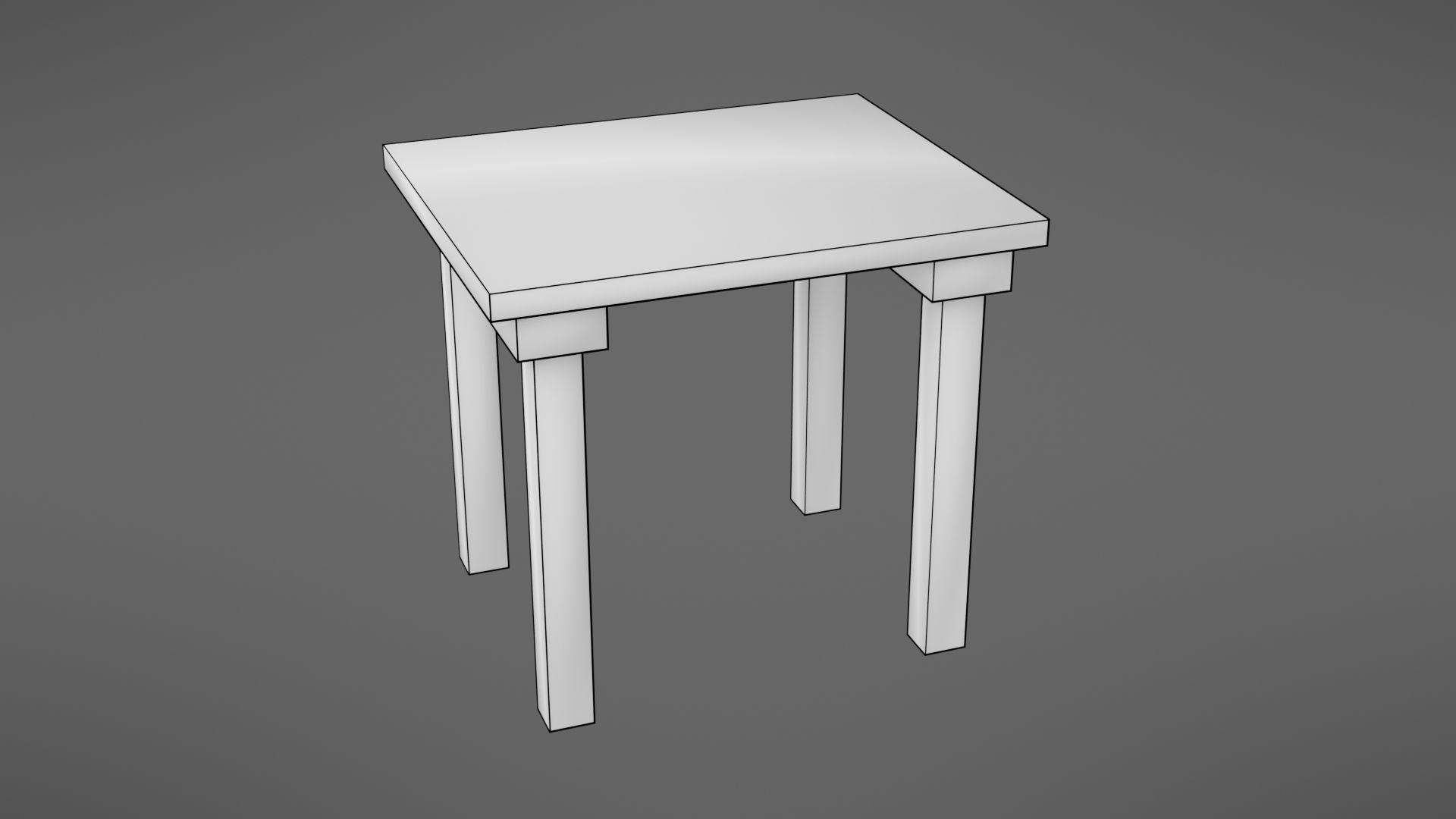 Old table Low-poly 3D model_10