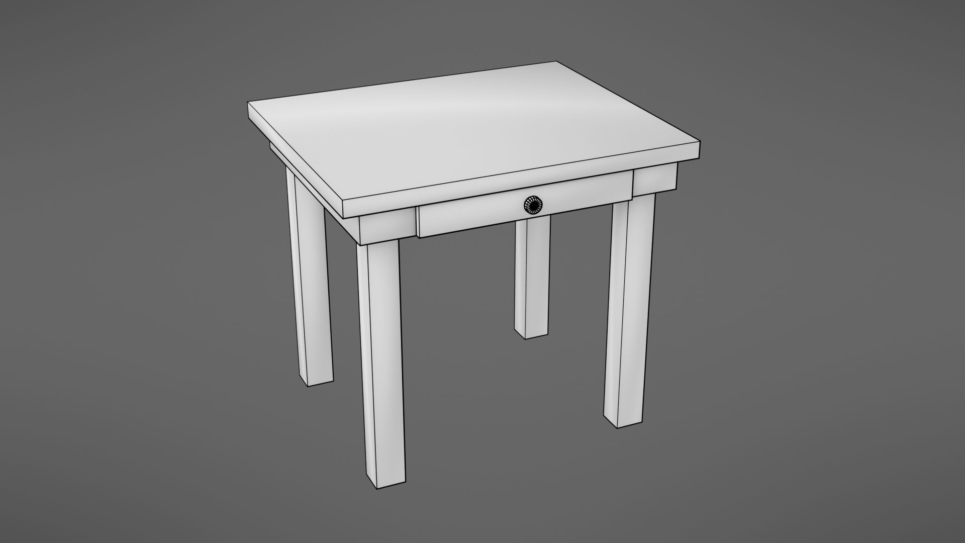 Old table Low-poly 3D model_18