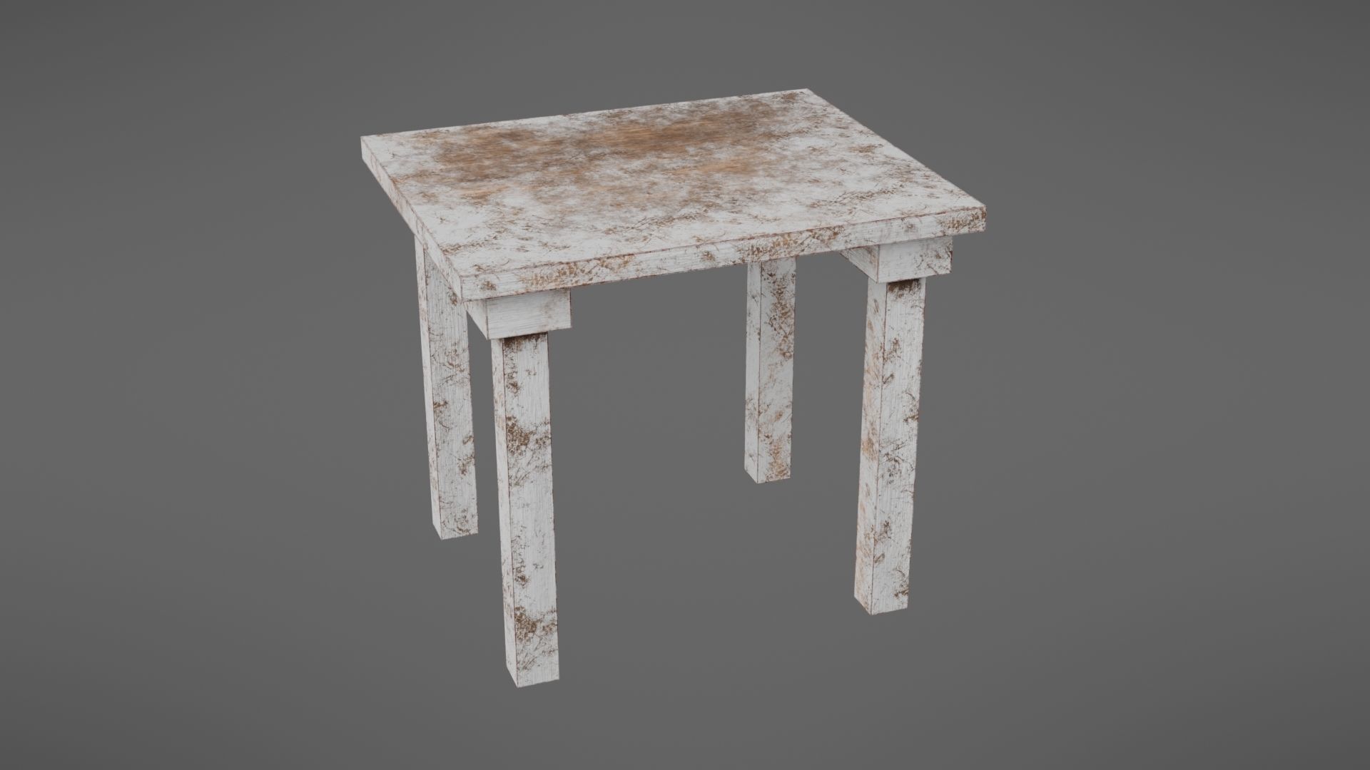 Old table Low-poly 3D model_30