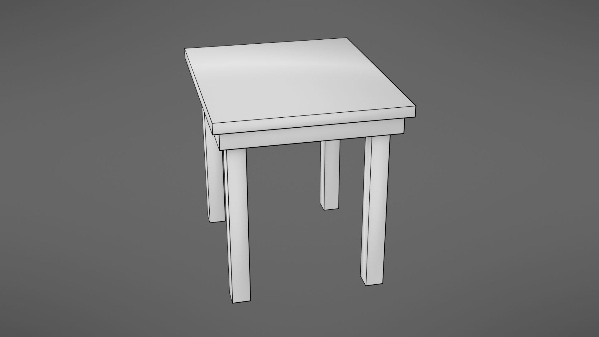 Old table Low-poly 3D model_6