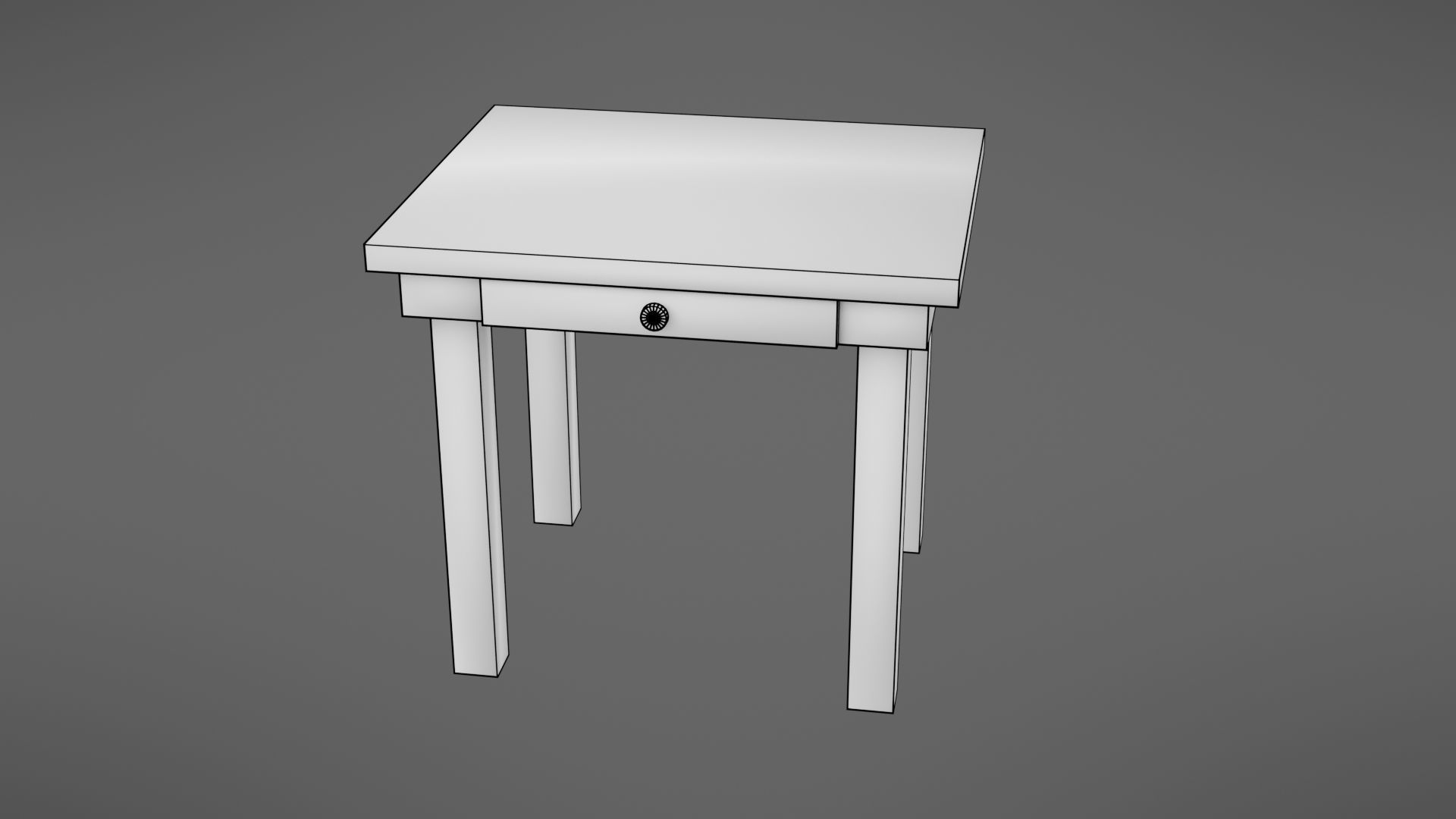 Old table Low-poly 3D model_16