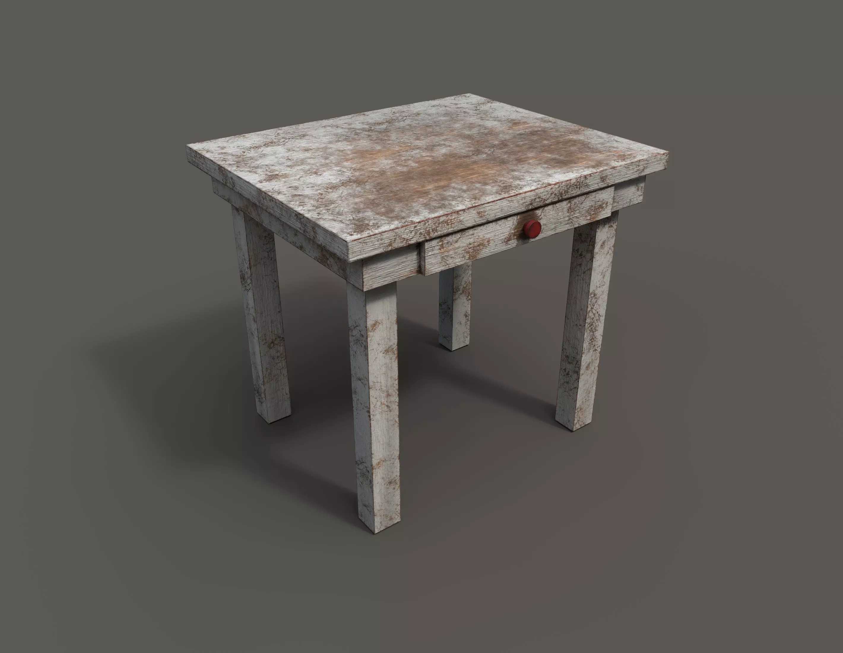 Old table Low-poly 3D model_0