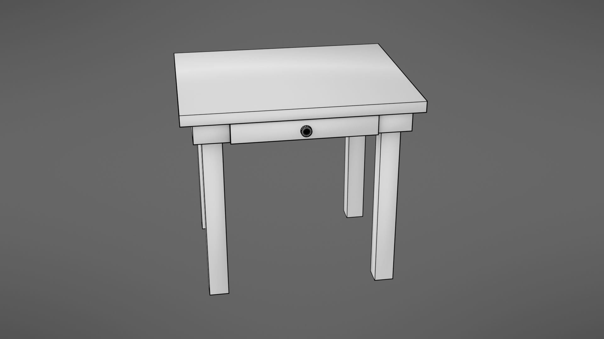 Old table Low-poly 3D model_17