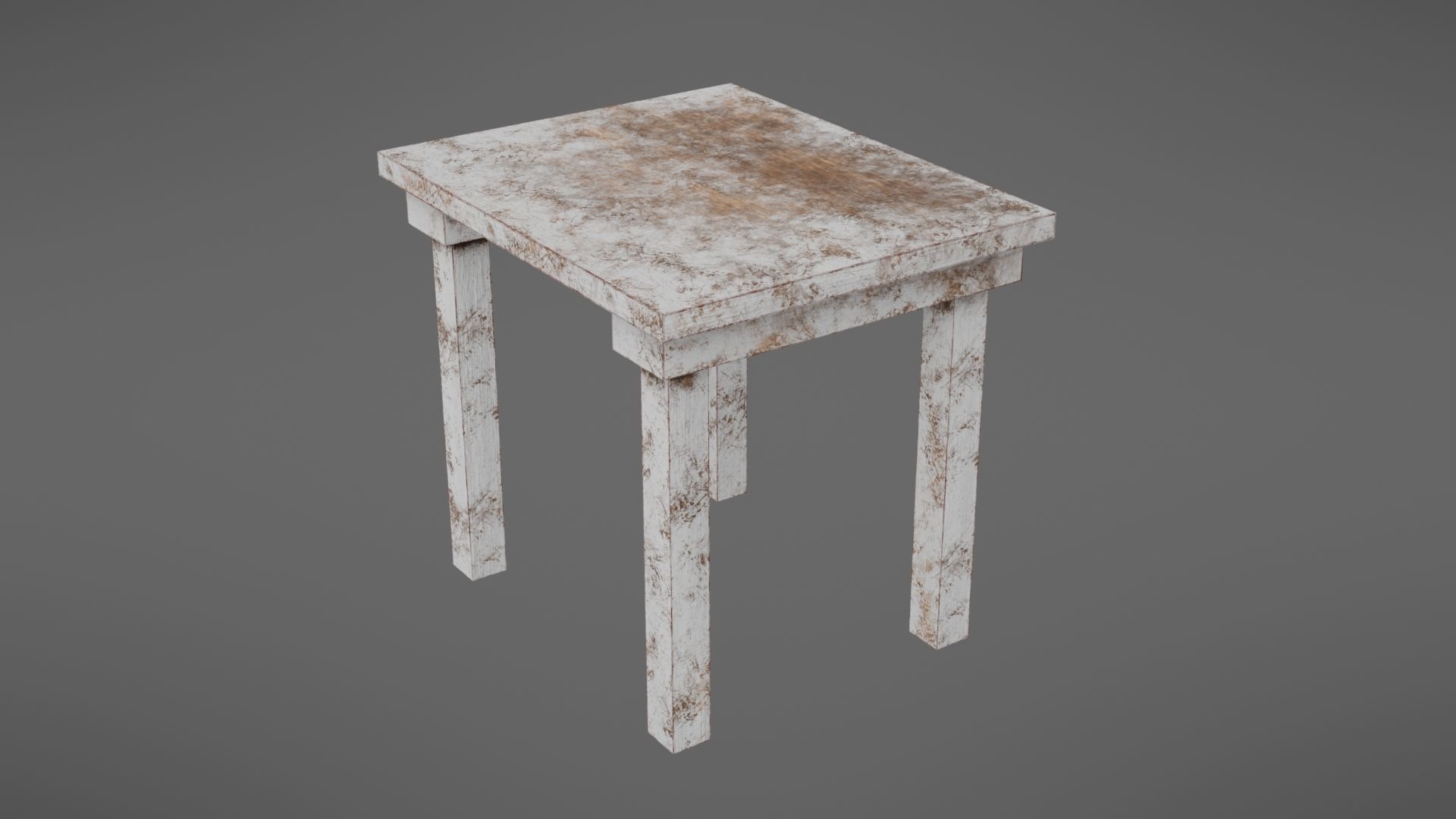 Old table Low-poly 3D model_27