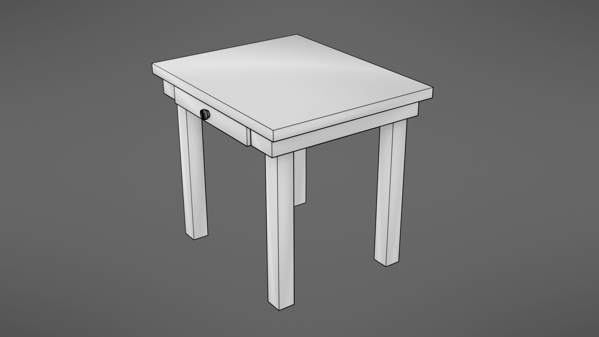 Old table Low-poly 3D model_14