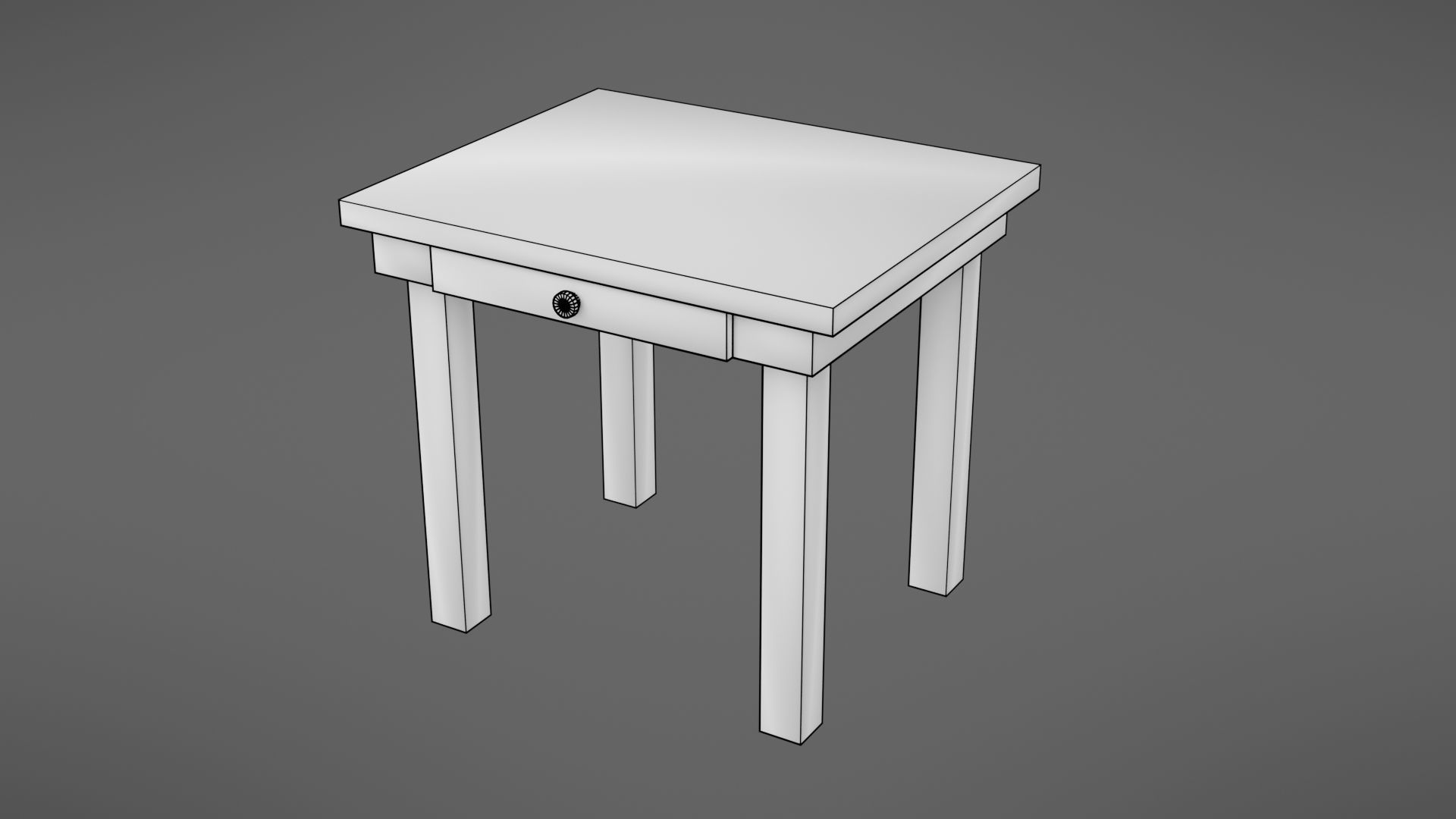 Old table Low-poly 3D model_15