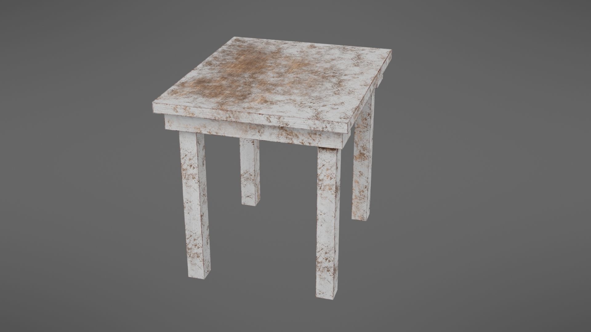 Old table Low-poly 3D model_32