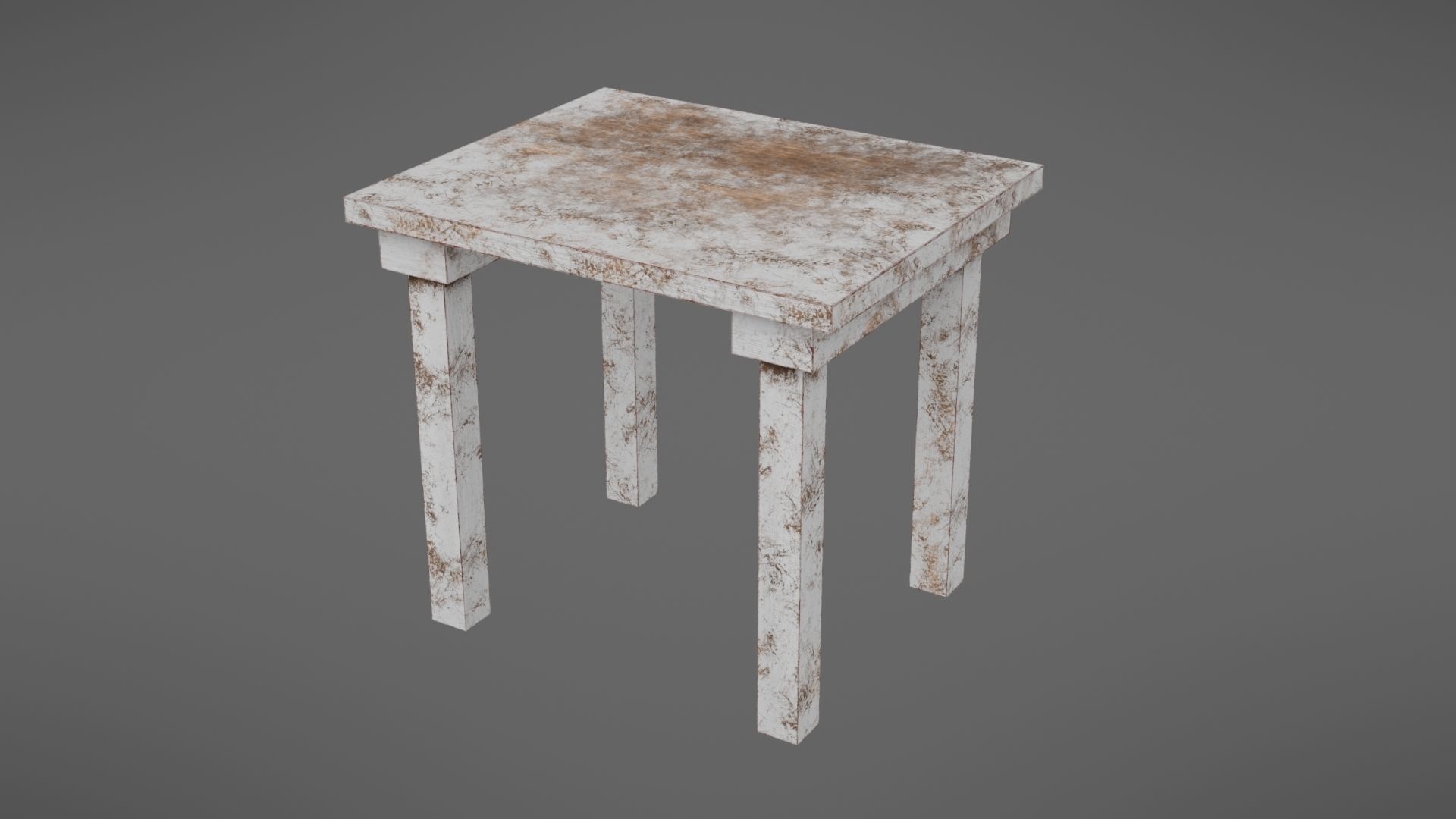 Old table Low-poly 3D model_28