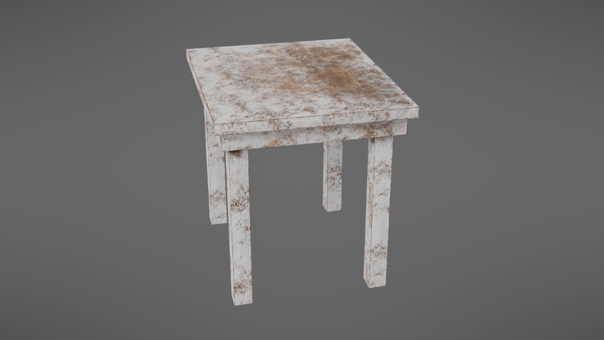Old table Low-poly 3D model_26
