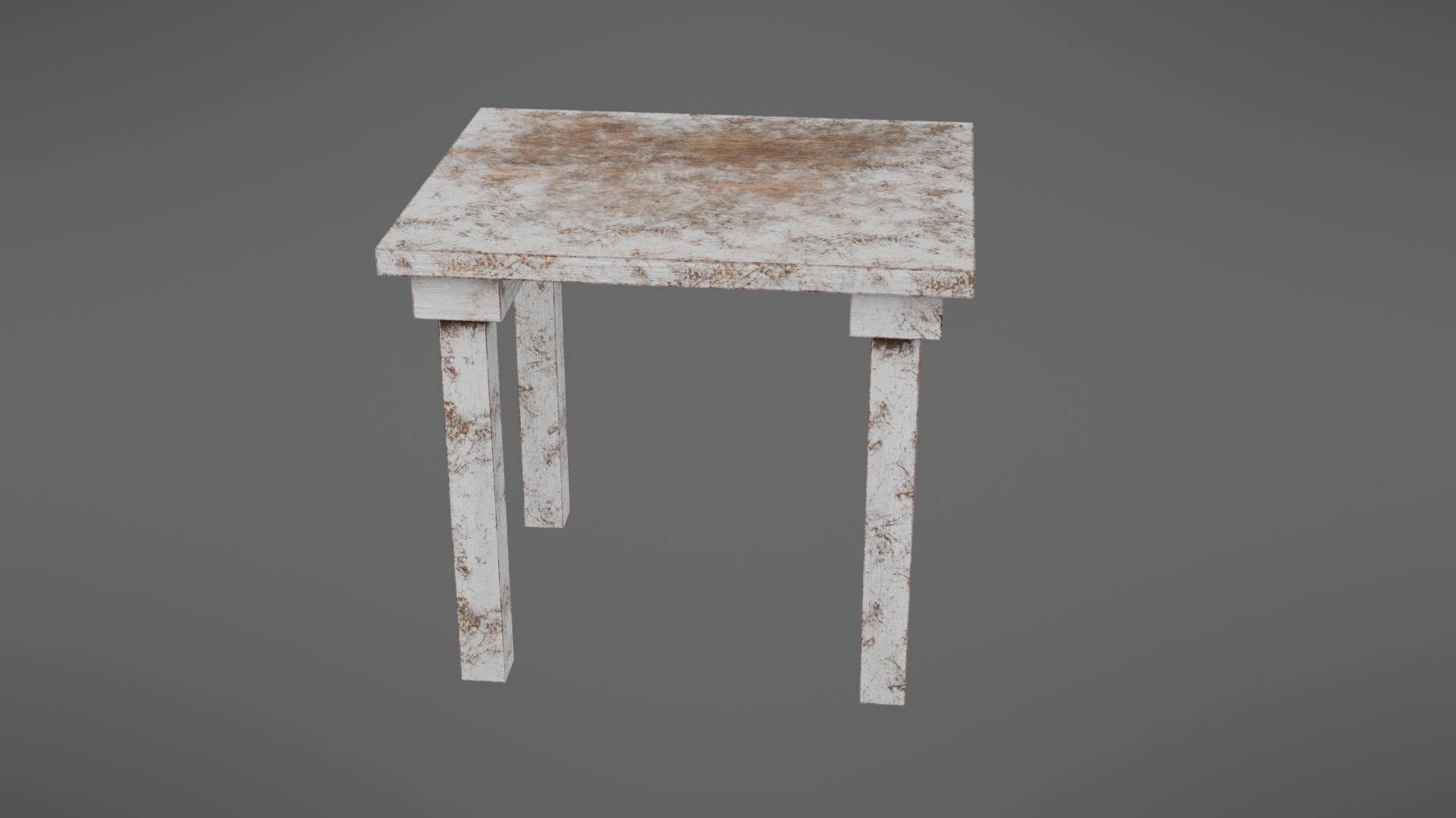 Old table Low-poly 3D model_29