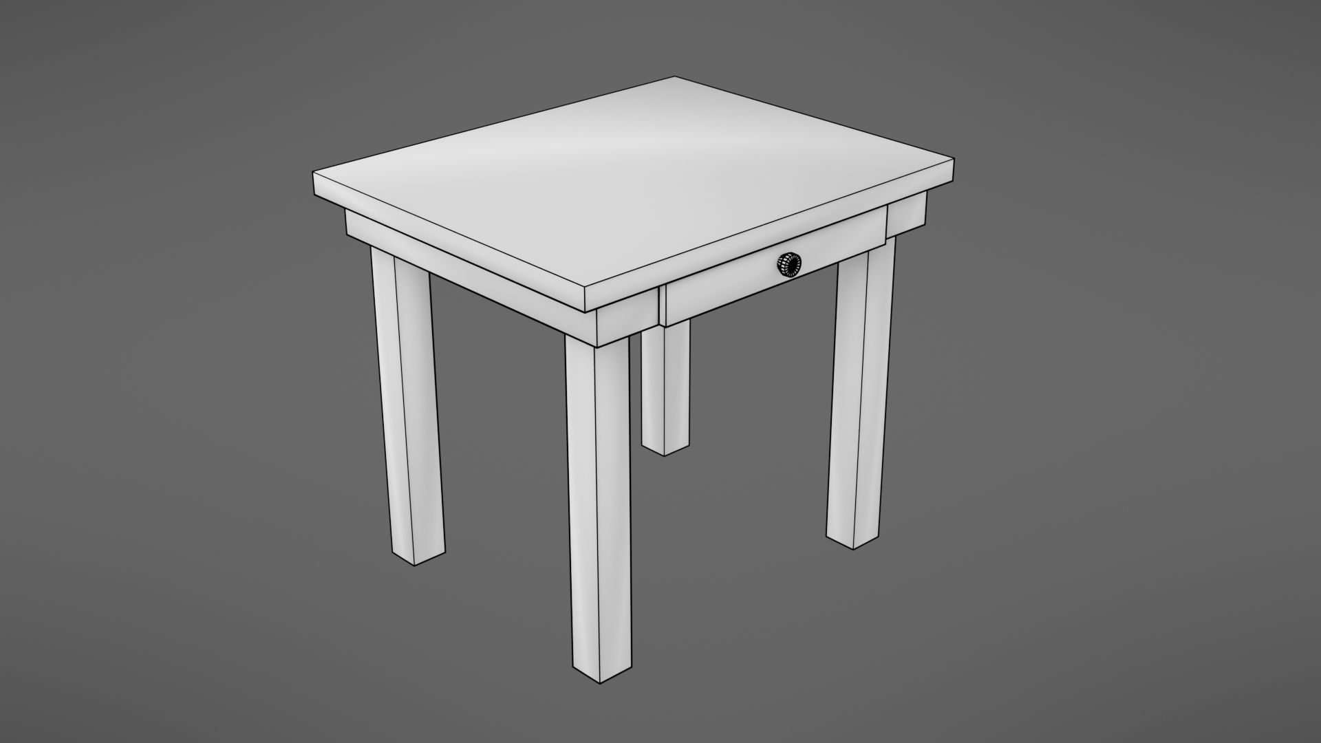 Old table Low-poly 3D model_20