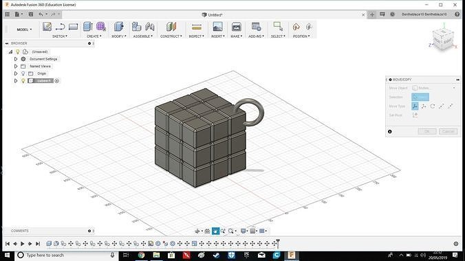 Rubix Cube Model Keyring 3D print model