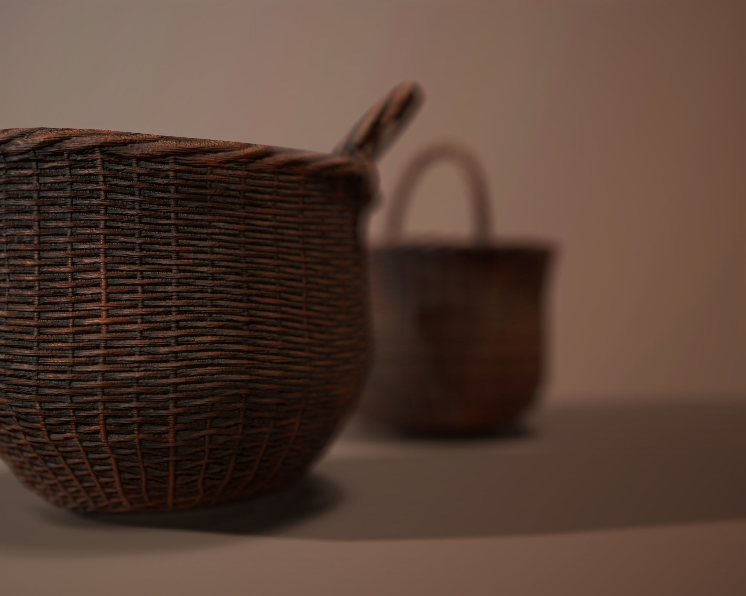 Wicker Baskets Low poly  PBR   Game ready Low-poly 3D model_4