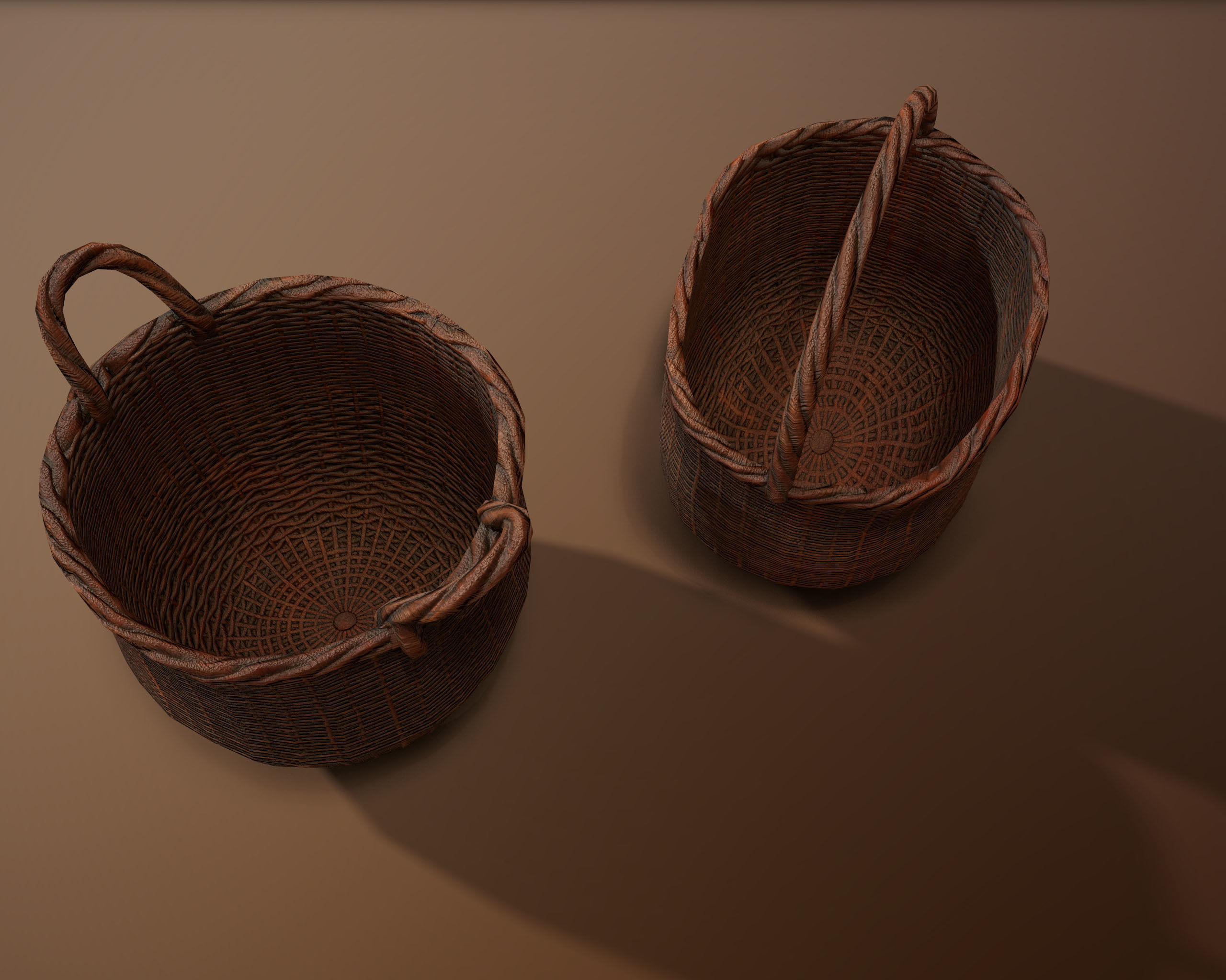 Wicker Baskets Low poly  PBR   Game ready Low-poly 3D model_5
