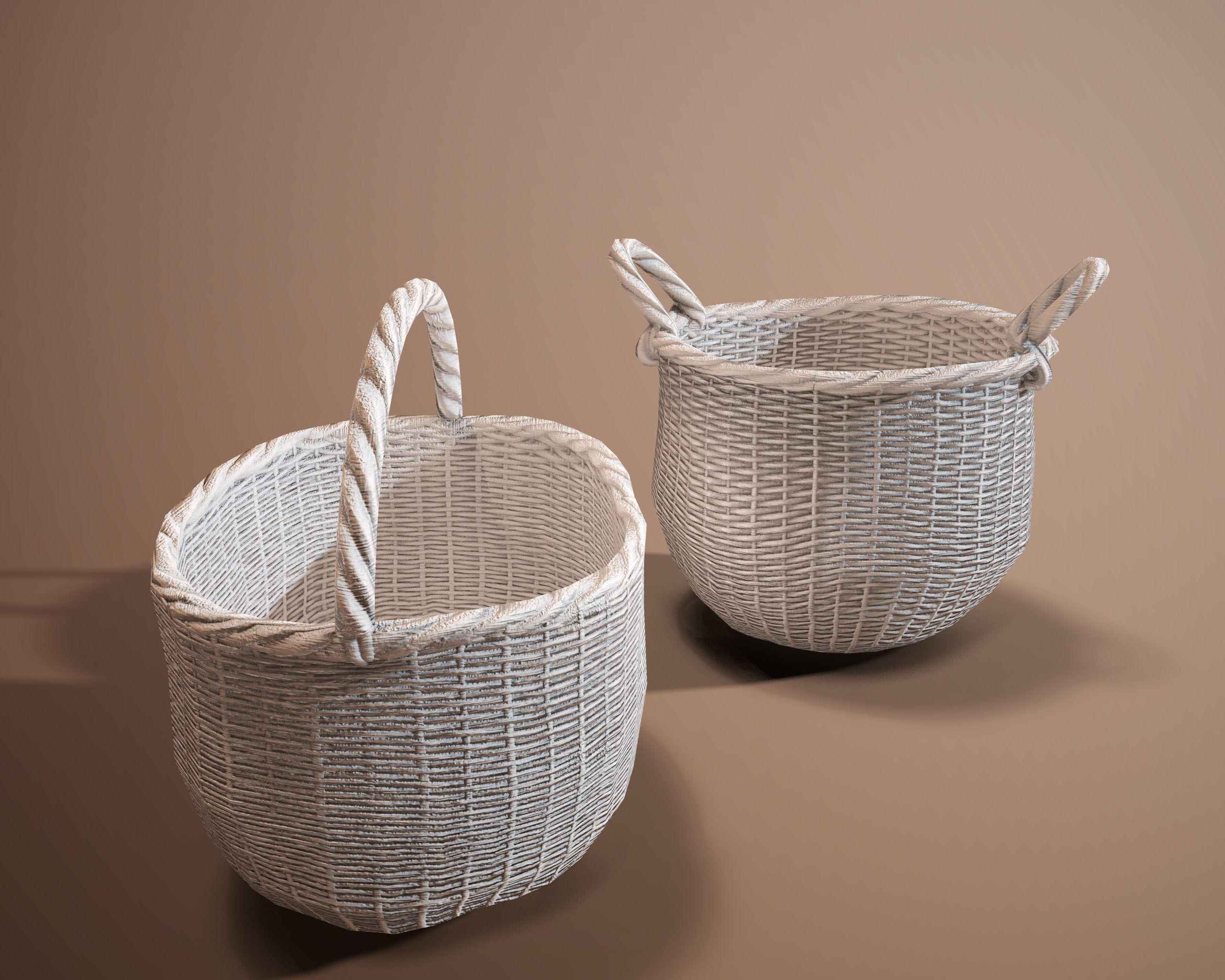 Wicker Baskets Low poly  PBR   Game ready Low-poly 3D model_7