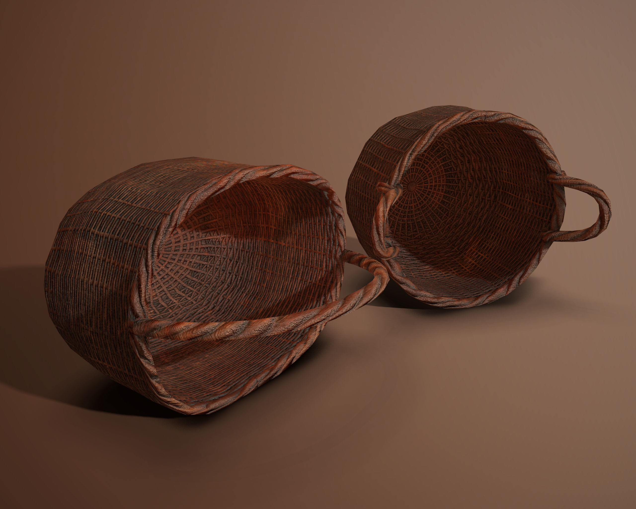 Wicker Baskets Low poly  PBR   Game ready Low-poly 3D model_11