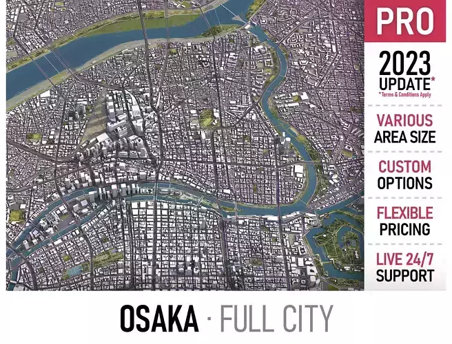 Osaka Low-poly 3D model