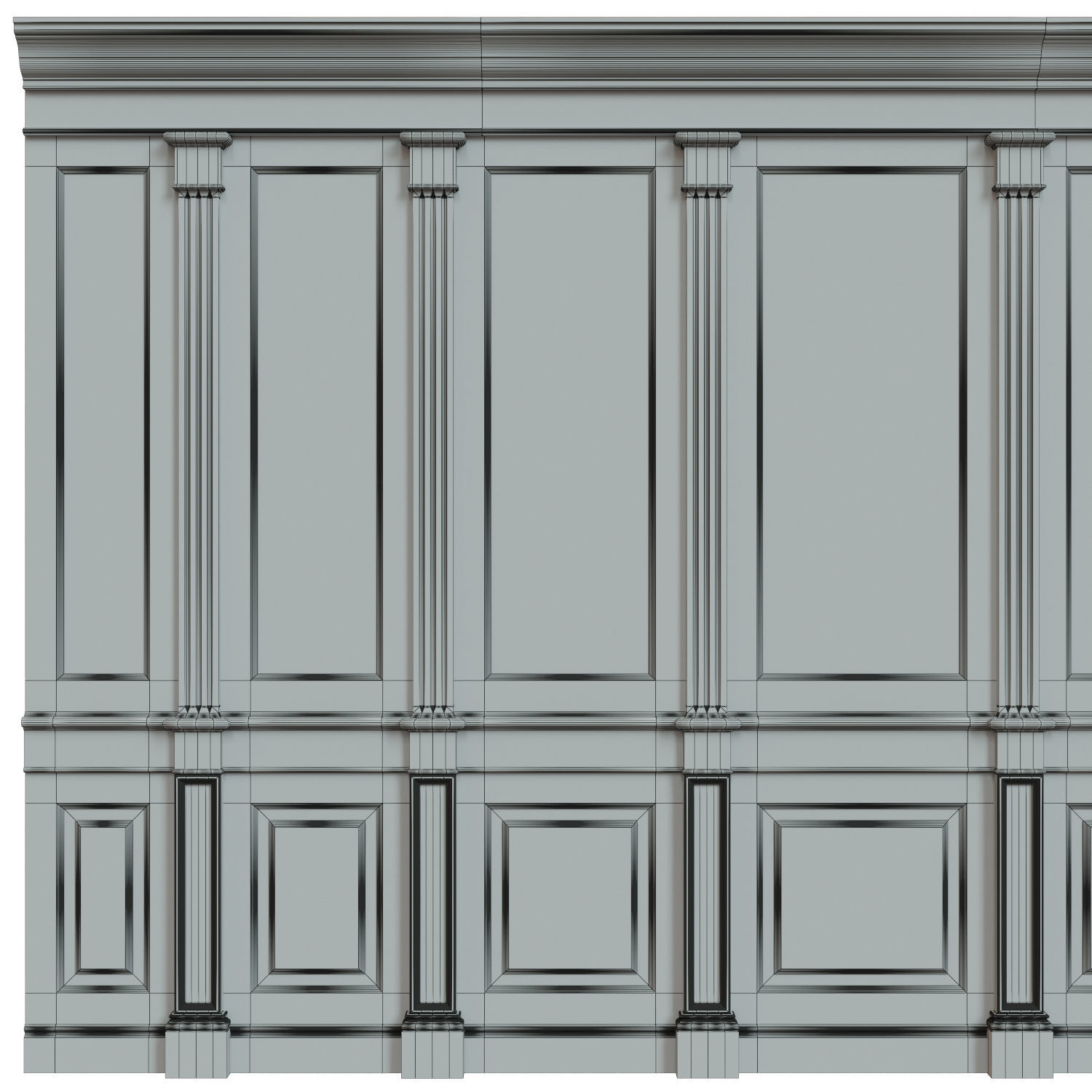 Wood panels with veneer  01  Low-poly 3D model_7