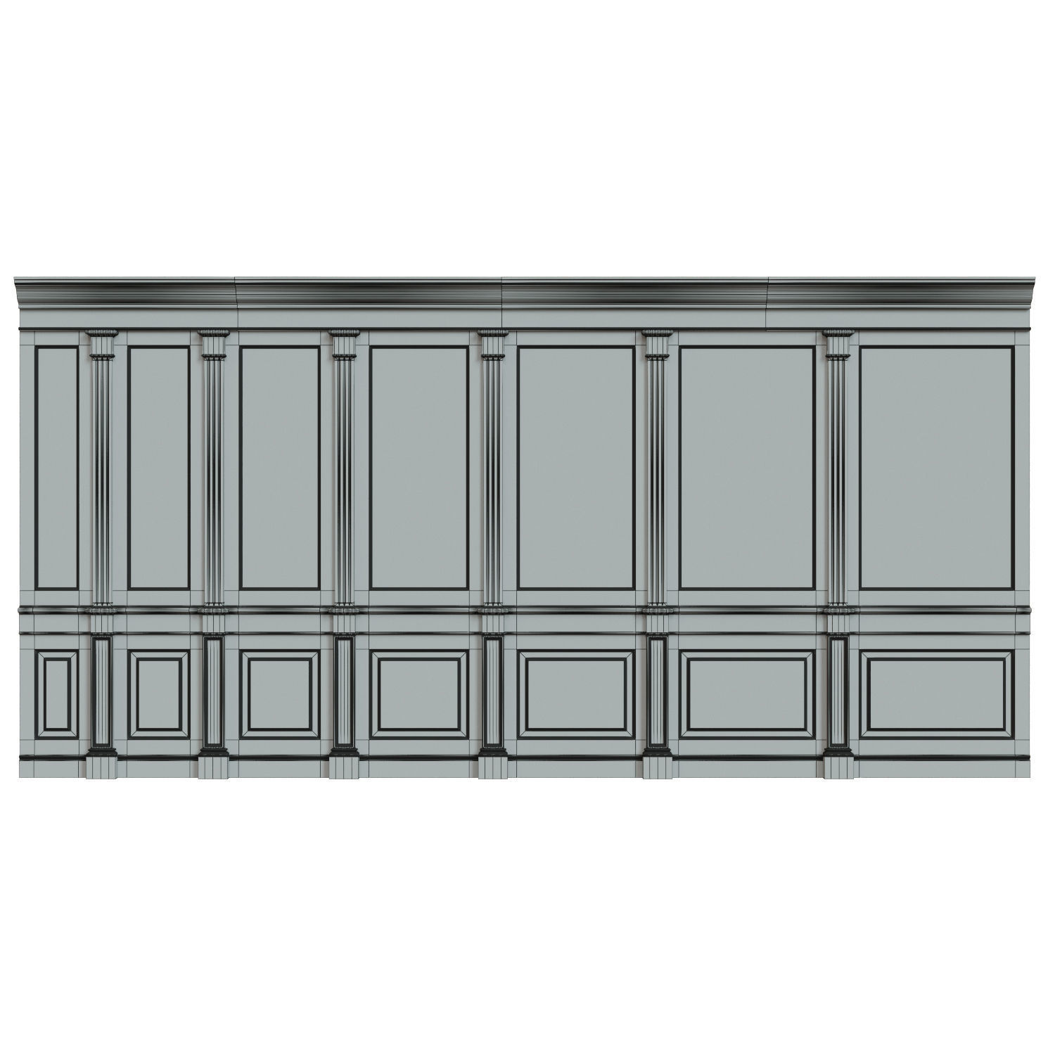 Wood panels with veneer  01  Low-poly 3D model_10