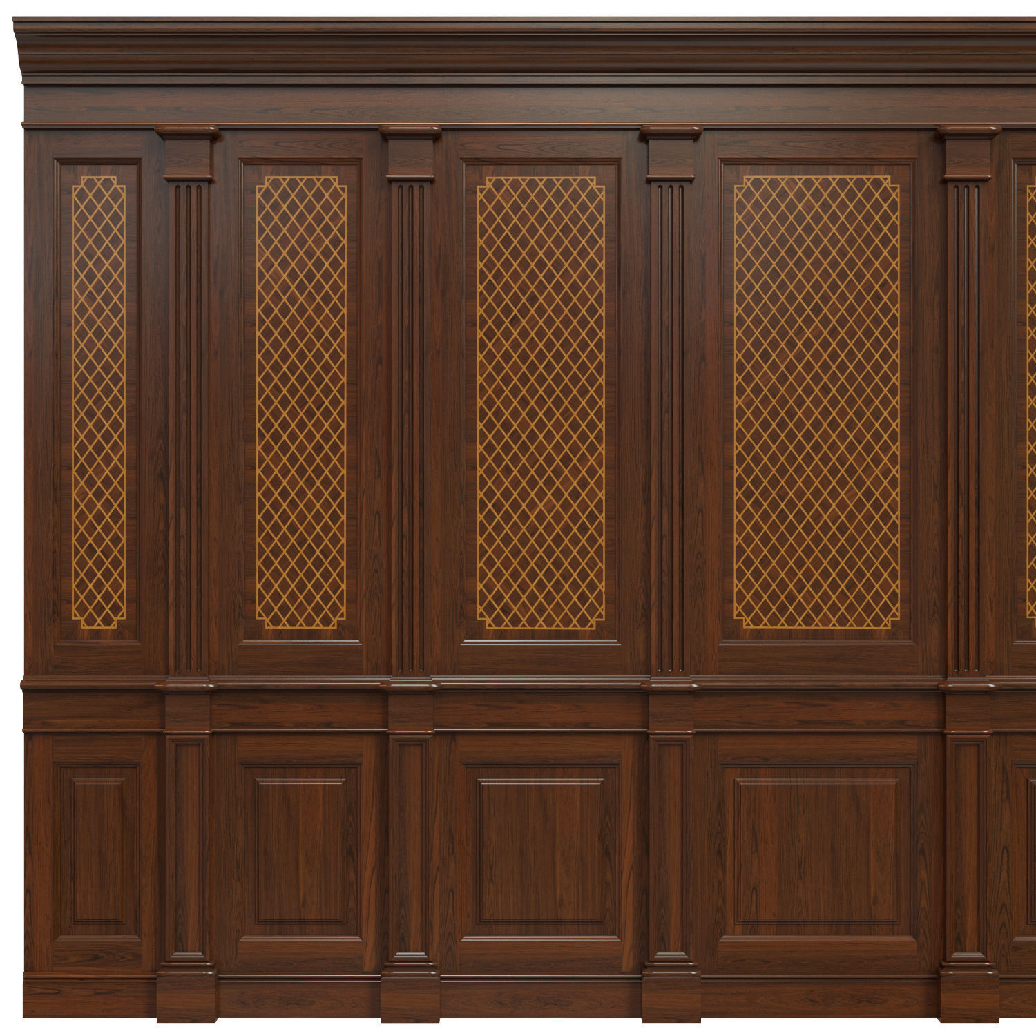 Wood panels with veneer  01  Low-poly 3D model_2