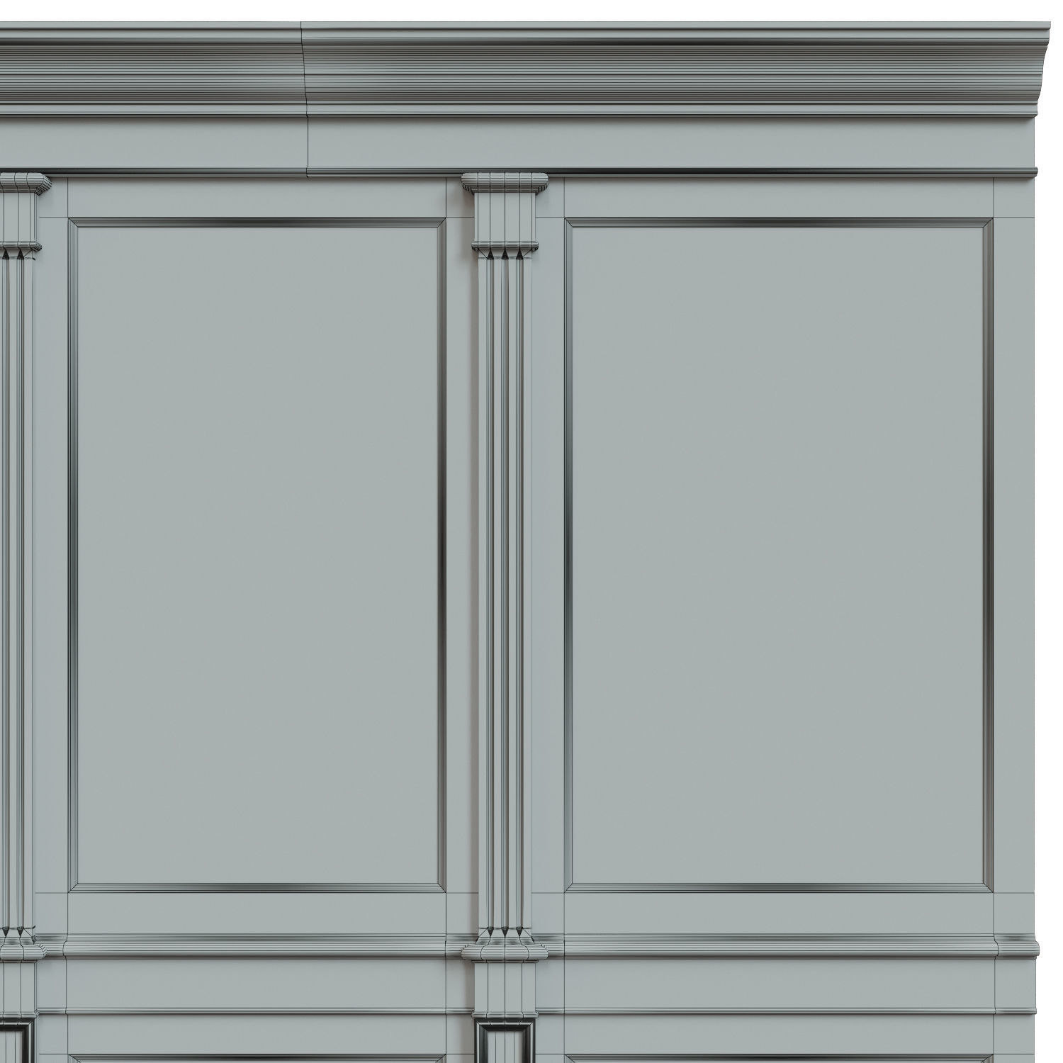 Wood panels with veneer  01  Low-poly 3D model_9