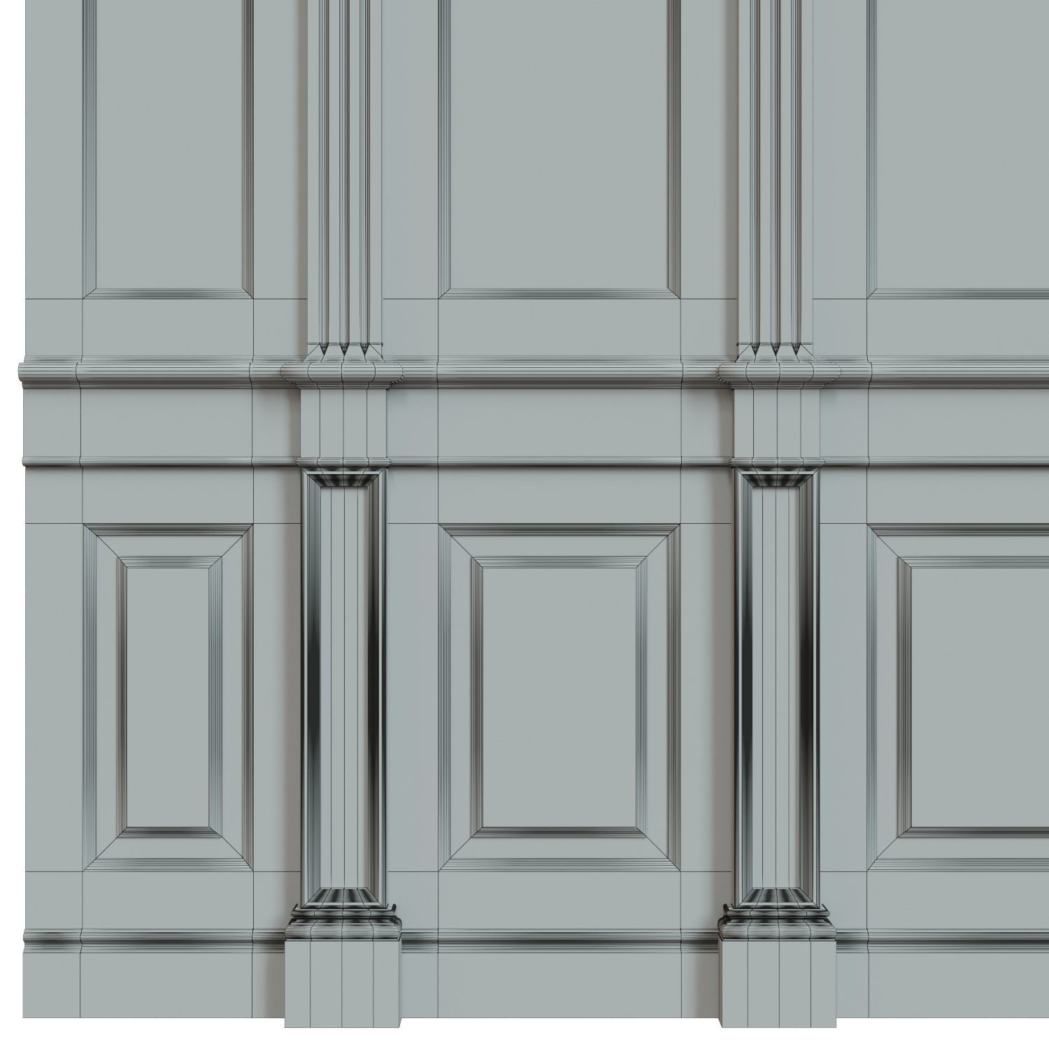 Wood panels with veneer  01  Low-poly 3D model_8