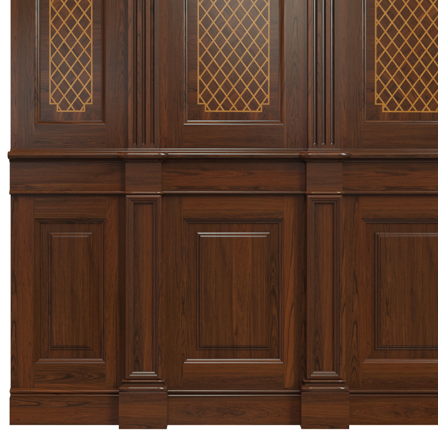 Wood panels with veneer  01  Low-poly 3D model_3