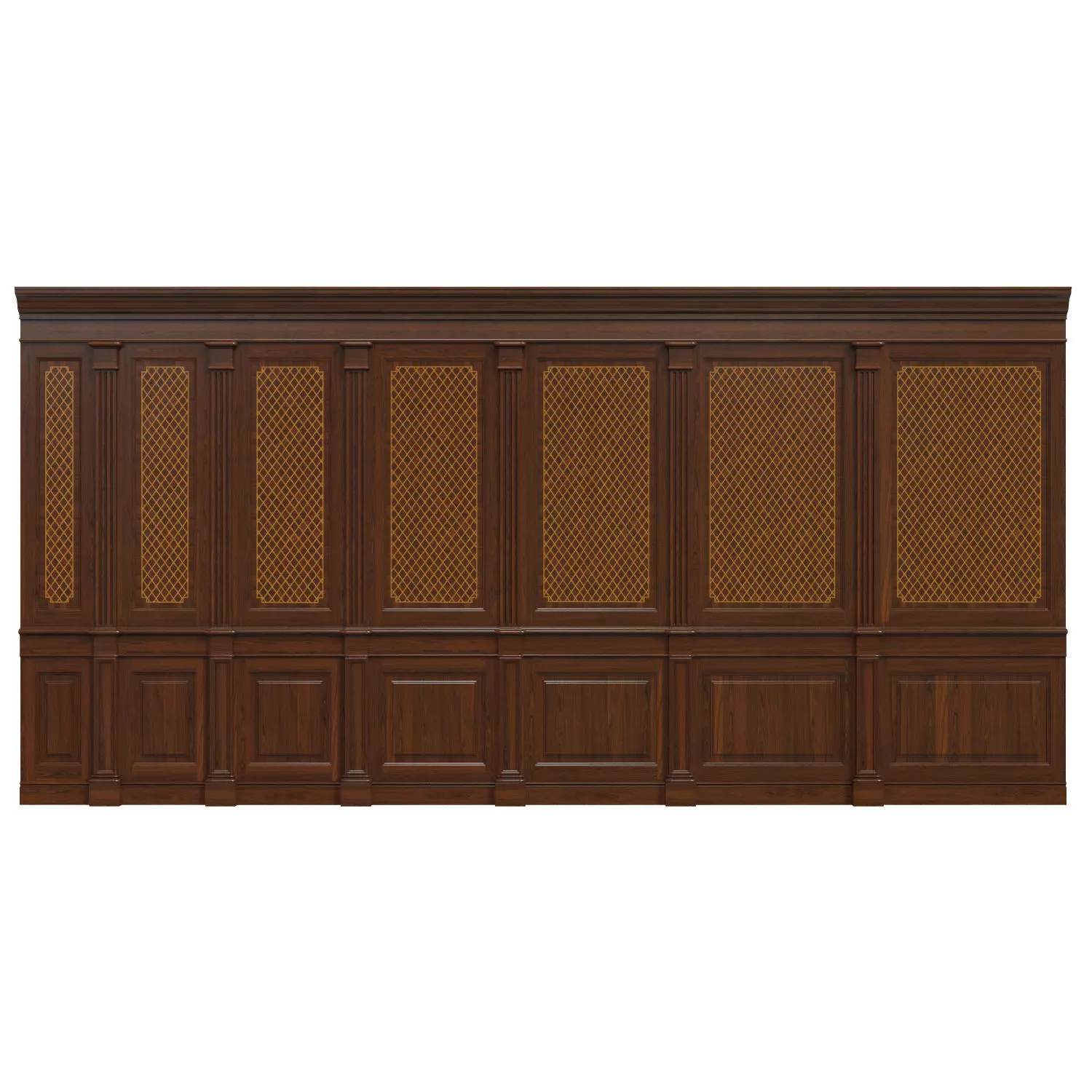 Wood panels with veneer  01  Low-poly 3D model_0