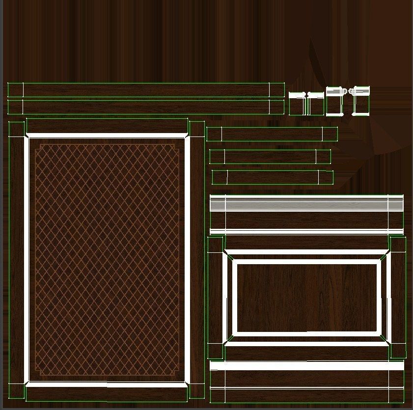 Wood panels with veneer  01  Low-poly 3D model_13