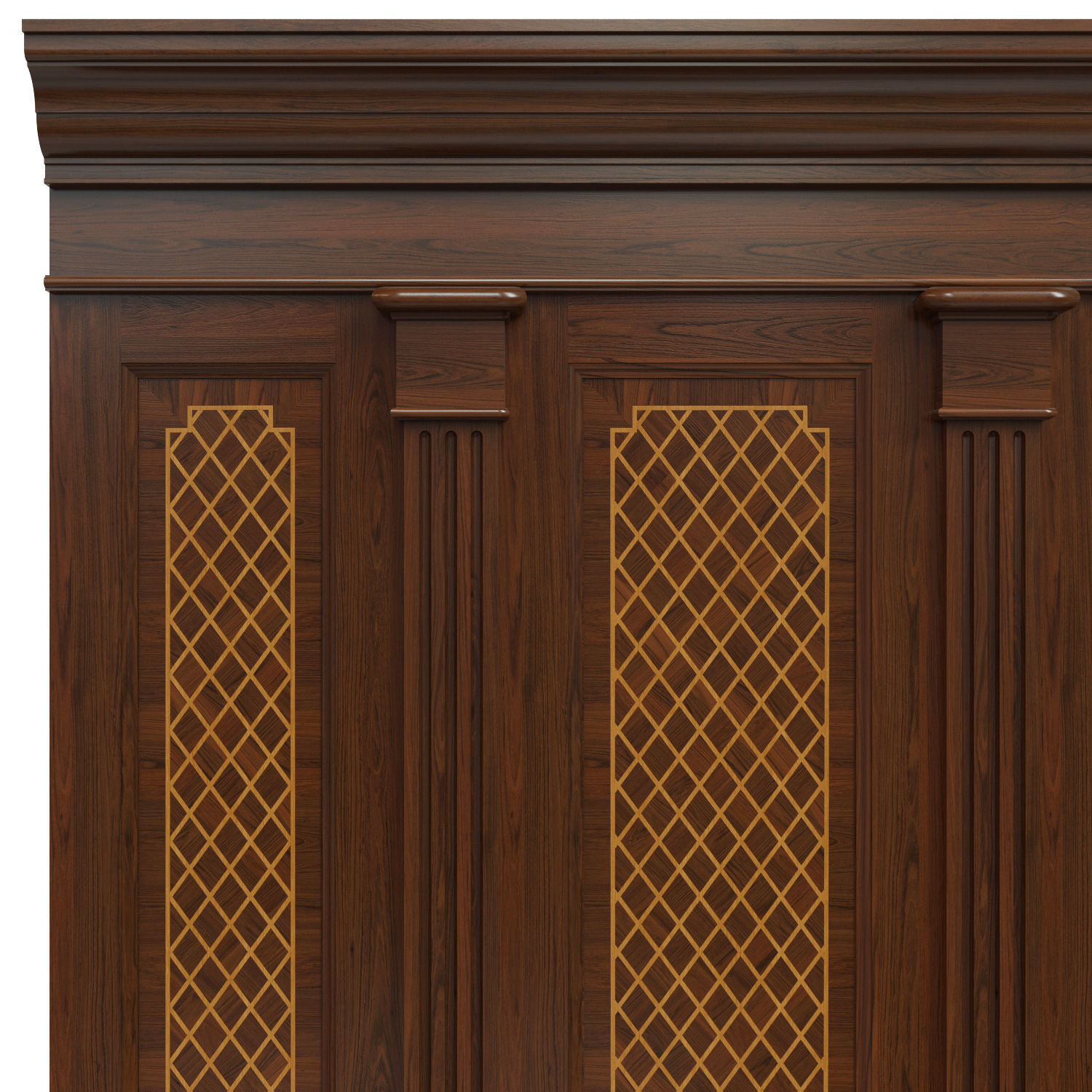 Wood panels with veneer  01  Low-poly 3D model_6